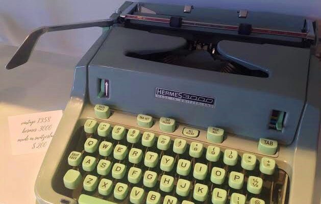 This Hermes 3000 typewriter made in Switzerland in 1958 is available for purchase at Rock Paper Scissors in downtown Franklin, 317 North Main.