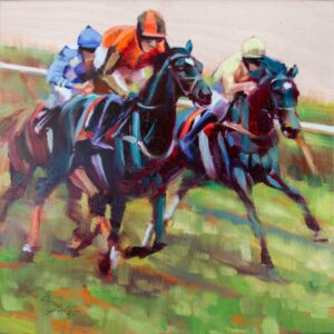 neck and neck oil on panel