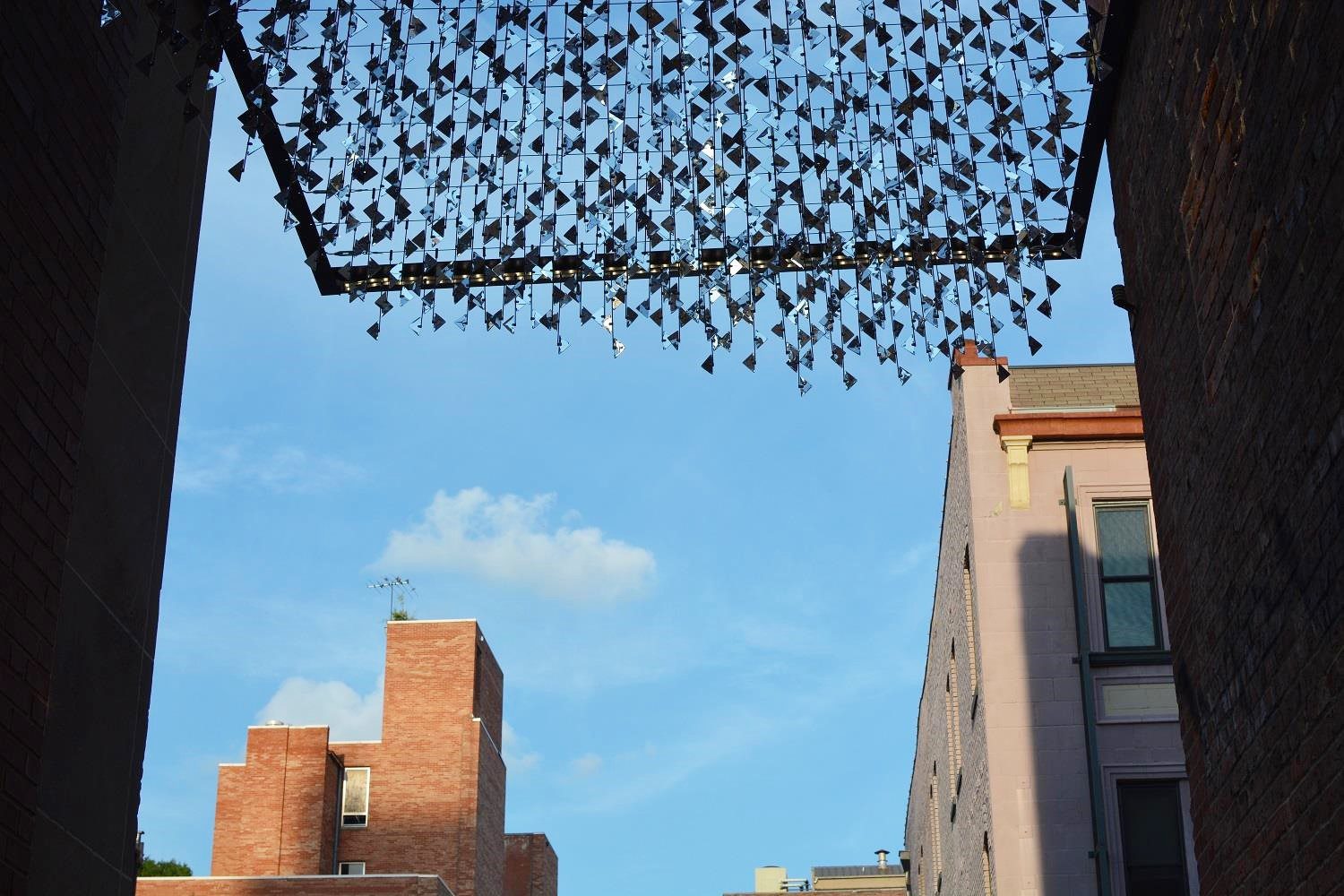 urban chandelier edge with view